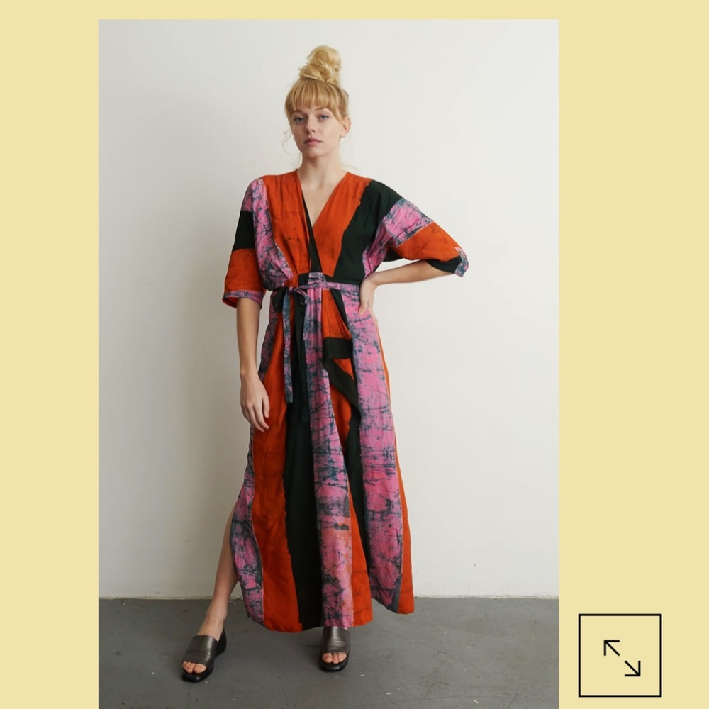 Osei Duro Letsa wrap dress in Carmine